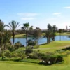 Golf de l’Ocean Agadir 27-hole course featuring lush fairways, eucalyptus trees, and panoramic ocean views.